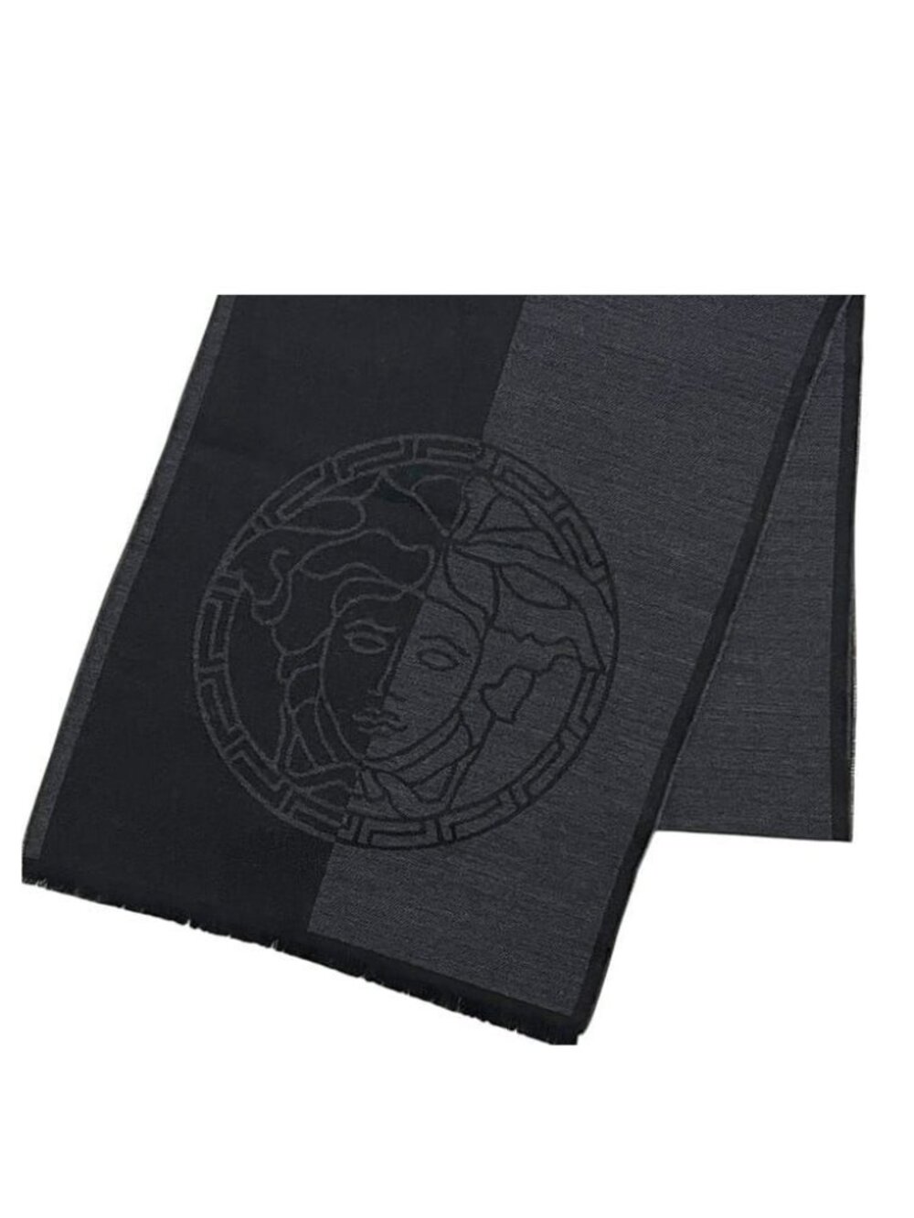 Versace Shawl Medusa Wool Black Scarf